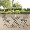Bistro set 'Biella' 3-dielny skladací kovový tmavozelený Náhľad obrázku produktu 6