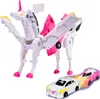 Transformujúce Magnetické Auto Jednorožec 2v1 - Ružová Náhľad obrázku produktu 1