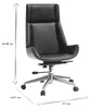 Miliboo - Design-Bürosessel dunkles Holz und Schwarz CURVED Produktbild-Vorschau 7