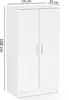 A white two-door cabinet with dimensions indicated. Produktbild-Vorschau