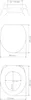 Technical drawings of a toilet seat with dimensions. Produktbild-Vorschau