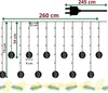 Lampki świąteczne kurtyna świetlna kule bombki led girlanda Podgląd zdjęcia produktu 7