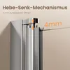 Close-up of a shower door hinge mechanism showing the lift-and-lower function. Anteprima dell’immagine prodotto