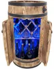 Bar z drewnianej beczki z oświetleniem LED RGB i półką na Podgląd zdjęcia produktu 1