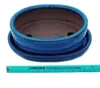 Bonsai-Schale mit Unterteller Gr. 2 - Blau - oval - Modell Produktbild-Vorschau 3