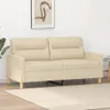 The Living Store 2-Sitzer-Sofa Creme 140 cm Stoff Produktbild-Vorschau 2