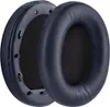 Two navy blue ear pads for headphones are shown, with one slightly overlapping the other. Produktbild-Vorschau