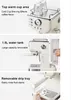 A collage of three images showcasing features of a white espresso machine. Náhled obrázku produktu