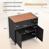 COSTWAY 2-türige Gartenschrank Rattan, Buffetschrank mit Produktbild-Vorschau 3