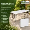 Klapptisch 180x75x74 cm Kunststoff / Stahl Gartentisch Produktbild-Vorschau 8
