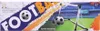 The image shows the packaging for a children's football goal set, featuring graphics of footballs and a stadium. Voir les images du produit