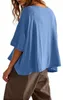 Womens Oversized T-Shirts Cropped Summer Casual Short Produktbild-Vorschau 2