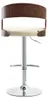 Verstellbarer Barhocker ZUWENA – Walnuss/Creme/Chrom Produktbild-Vorschau 2