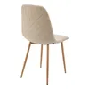 A single beige upholstered dining chair with wooden legs, viewed from the back. Náhľad obrázku produktu