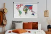 MuchoWow® Wandteppich Wandbehang Weltkarte - Flaggen - Produktbild-Vorschau 4