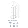 A technical drawing and dimension chart for a shower element. Produktbild-Vorschau