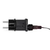 A close-up view of a black electrical plug with a brown connector and wire. Produktbild-Vorschau