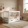 Weiß Babybett,Gitterbet mit Shublade 120x60cm, Umwandelbar Produktbild-Vorschau 3