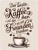 Kaffeetasse mit Zitat Metallschild XXL in 28x38 cm - Bester Produktbild-Vorschau 1