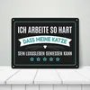 Luxusleben Katze Metallschild XXL in blau mit Barthaar Produktbild-Vorschau 3