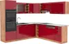 Eckküche Vicco R-Line Rot Hochglanz/Goldkraft Eiche 247 x Produktbild-Vorschau 1