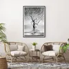 Gerahmtes Poster - Schwarzer Rahmen - Schwarzweiß Baum See Produktbild-Vorschau 6