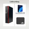 A collage showing a computer, a Windows 11 Pro box, and a mousepad. Produktbild-Vorschau