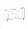 A line drawing of a dresser with dimensions indicated. Produktbild-Vorschau