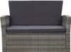 vidaXL 4-tlg. Garten-Lounge-Set mit Kissen Poly Rattan Grau Produktbild-Vorschau 6
