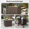 Buitenopslagbox, 96 liter, afsluitbaar deksel, rattanlook, Productafbeelding-voorbeeld 3