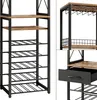 A collage of images showing different views of a wine rack. Podgląd zdjęcia produktu