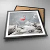 Gerahmtes Poster - Schwarzer Rahmen - Flamingo Schwan Produktbild-Vorschau 3