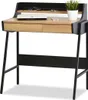 Minimalistický písací stôl RENO - čierny / dub sonoma Náhľad obrázku produktu 1