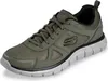 A single olive green Skechers athletic shoe is shown from a side angle against a white background. Produktbild-Vorschau