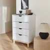 Cassettiera effetto legno con gambe in legno 4 cassetti, Anteprima dell’immagine prodotto 4