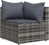vidaXL 4-tlg. Garten-Lounge-Set mit Kissen Grau Poly Rattan Produktbild-Vorschau 4
