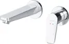 A chrome-finished wall-mounted faucet and handle set against a white background. Produktbild-Vorschau