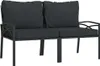 Gartenstühle mit Grauen Kissen 2 Stk. 62x75x79 cm Stahl , Produktbild-Vorschau 2
