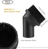 A product image showing two vacuum cleaner attachments, one is a close-up of a brush head, and the other is an angled brush attachment with dimensions indicated. Produktbild-Vorschau