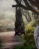 Schwarze herunterhängende Fledermaus mit Vampirzähnen 47 cm Produktbild-Vorschau 3