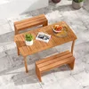 Banc de jardin COSTWAY sans dossier, banc en bois résistant Voir les images du produit 8