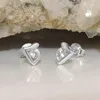 Ohrstecker Ohrring 7x5mm dreieckig glänzend mit Zirkonia Produktbild-Vorschau 2