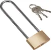 A padlock with a long shackle and three keys on a white background. Anteprima dell’immagine prodotto