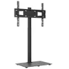 A black TV stand with a mount for a television. Podgląd zdjęcia produktu