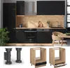 Herdumbauschrank Vicco Fame-Line Schwarz gestreift 60 cm Produktbild-Vorschau 3