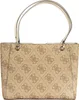 Beige Damenschultertasche mit Fächern und Kontrastdetails. Produktbild-Vorschau 7