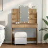 vidaXL Schminktisch mit LED-Leuchten Artisan-Eiche Produktbild-Vorschau 2