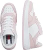 A pair of white and pink Tommy Hilfiger sneakers shown from a top-down and side view. Náhled obrázku produktu