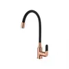 Mélangeur évier MAGIC bec flexible, noir/or rose Voir les images du produit 1