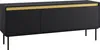 A black TV lowboard with a gold accent strip and black legs, shown against a white background. Náhled obrázku produktu